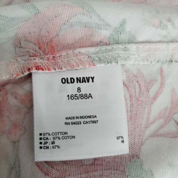 OLD NAVY Strapless Empire Waist Floral Mini Dress White Sz 8 - Picture 13 of 13